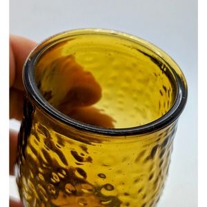 Vintage Single SAUZA TEQUILA Shot Glass Thick Pebbled Textured Amber